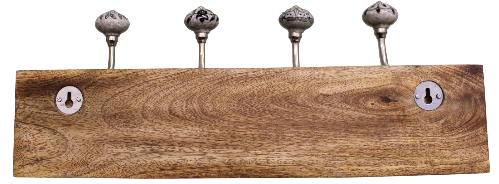 Black & Grey Ceramic Hooks on Wooden Base Black & Grey Ceramic Hooks on Wooden Base