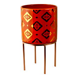 Small Kasbah Design Ceramic Planter, Orange Small Kasbah Design Ceramic Planter, Orange