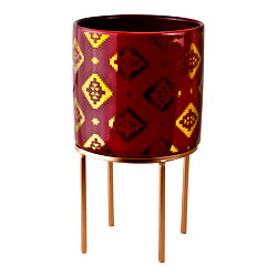 Small Kasbah Design Ceramic Planter, Red Small Kasbah Design Ceramic Planter, Red