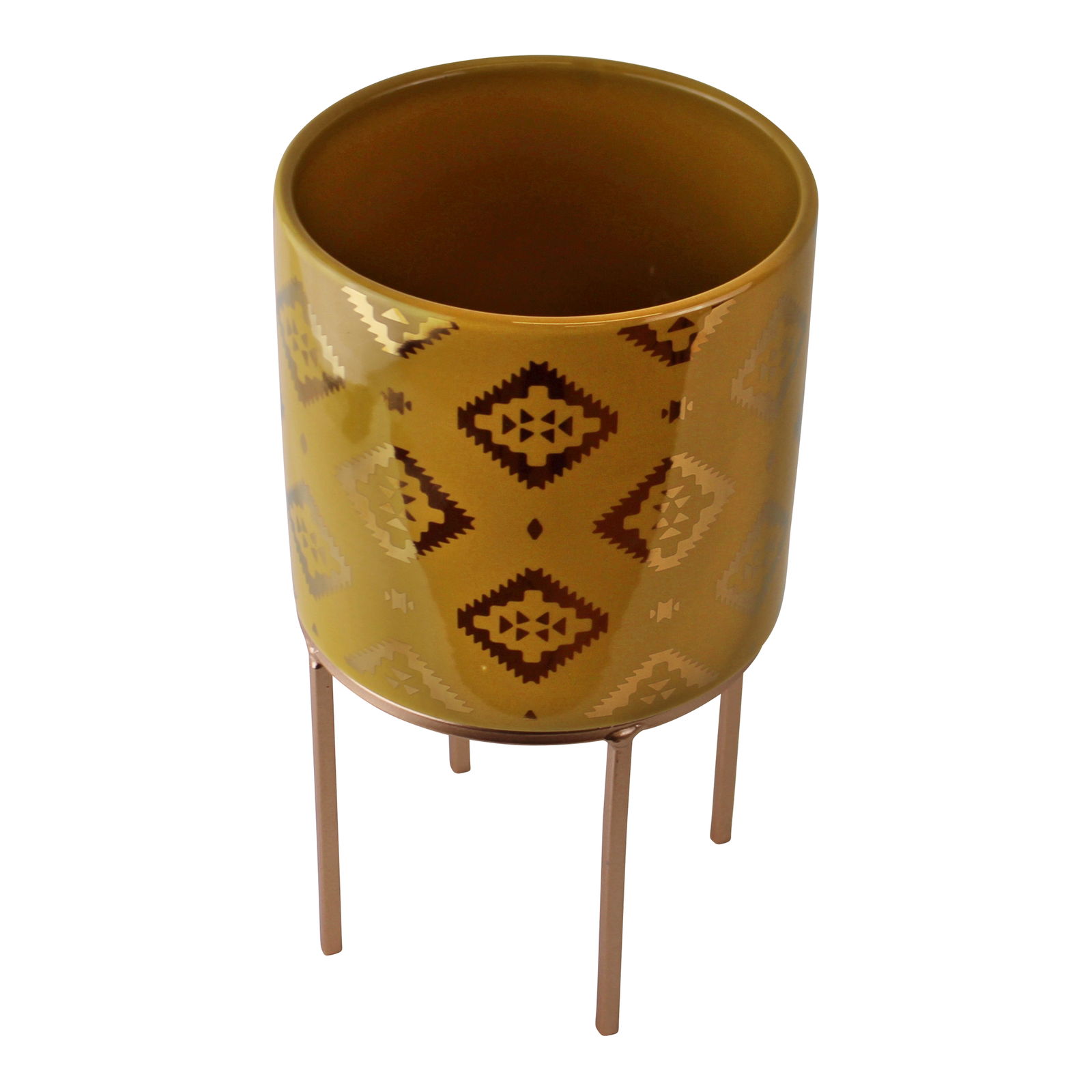 Small Kasbah Design Ceramic Planter, Yellow Small Kasbah Design Ceramic Planter, Yellow
