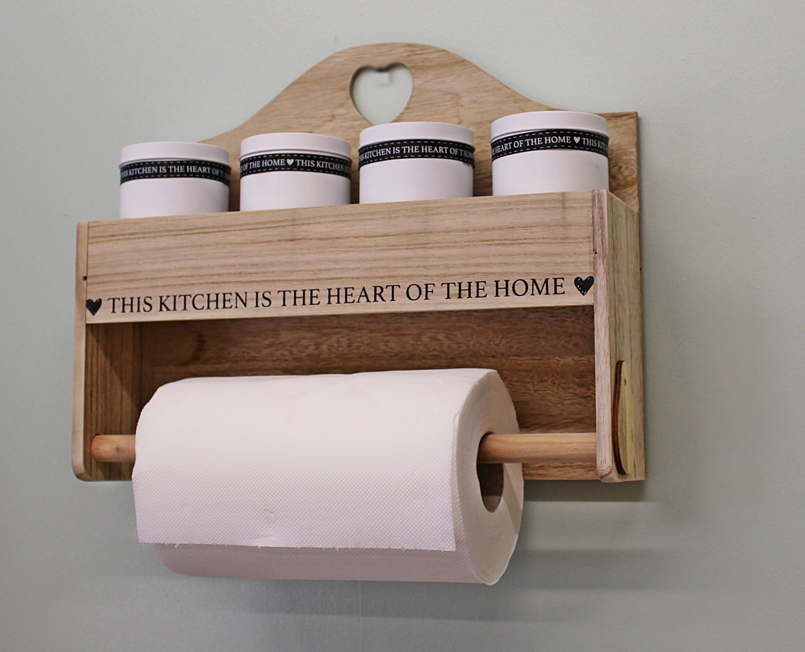 Heart Of The Home Wall Hanging Storage with Kitchen Roll Holder Heart Of The Home Wall Hanging Storage with Kitchen Roll Holder