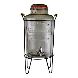 Vintage Style Glass Juice Dispenser on Metal Stand Vintage Style Glass Juice Dispenser on Metal Stand