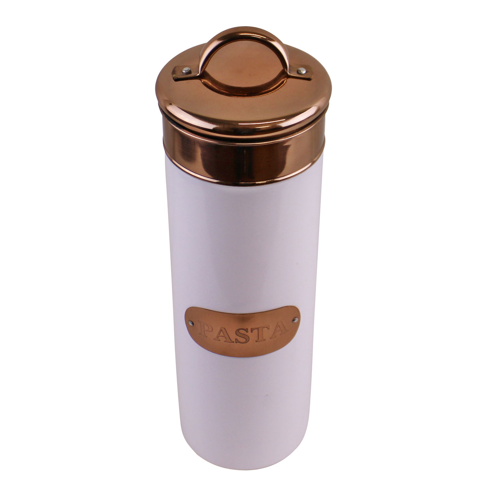 Pasta Tin, Copper & White Metal Design Pasta Tin, Copper & White Metal Design