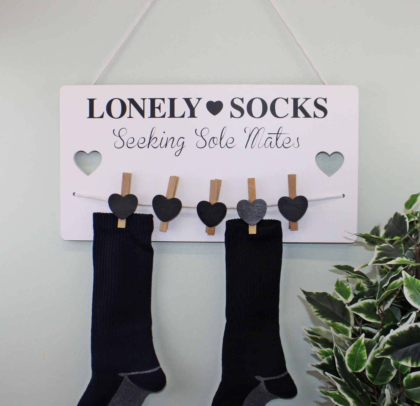 Hanging Lonely Sock Plaque 40x21cm Hanging Lonely Sock Plaque 40x21cm