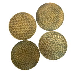 Set Of Four Hammered Gold Coloured Coasters Set Of Four Hammered Gold Coloured Coasters