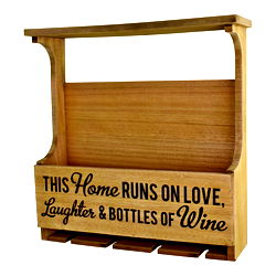 Wall Hanging Wine Bottle & Glass Holder Wall Hanging Wine Bottle & Glass Holder