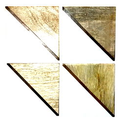 Set Of 4 Square Two Toned Wooden Coasters - White Set Of 4 Square Two Toned Wooden Coasters - White