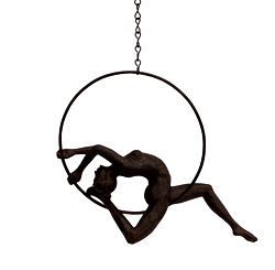Hanging Performing Gymnast - Female Leg Bent Hanging Performing Gymnast - Female Leg Bent
