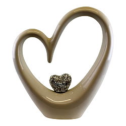 Large White Ceramic Heart With Diamante Ornament Large White Ceramic Heart With Diamante Ornament