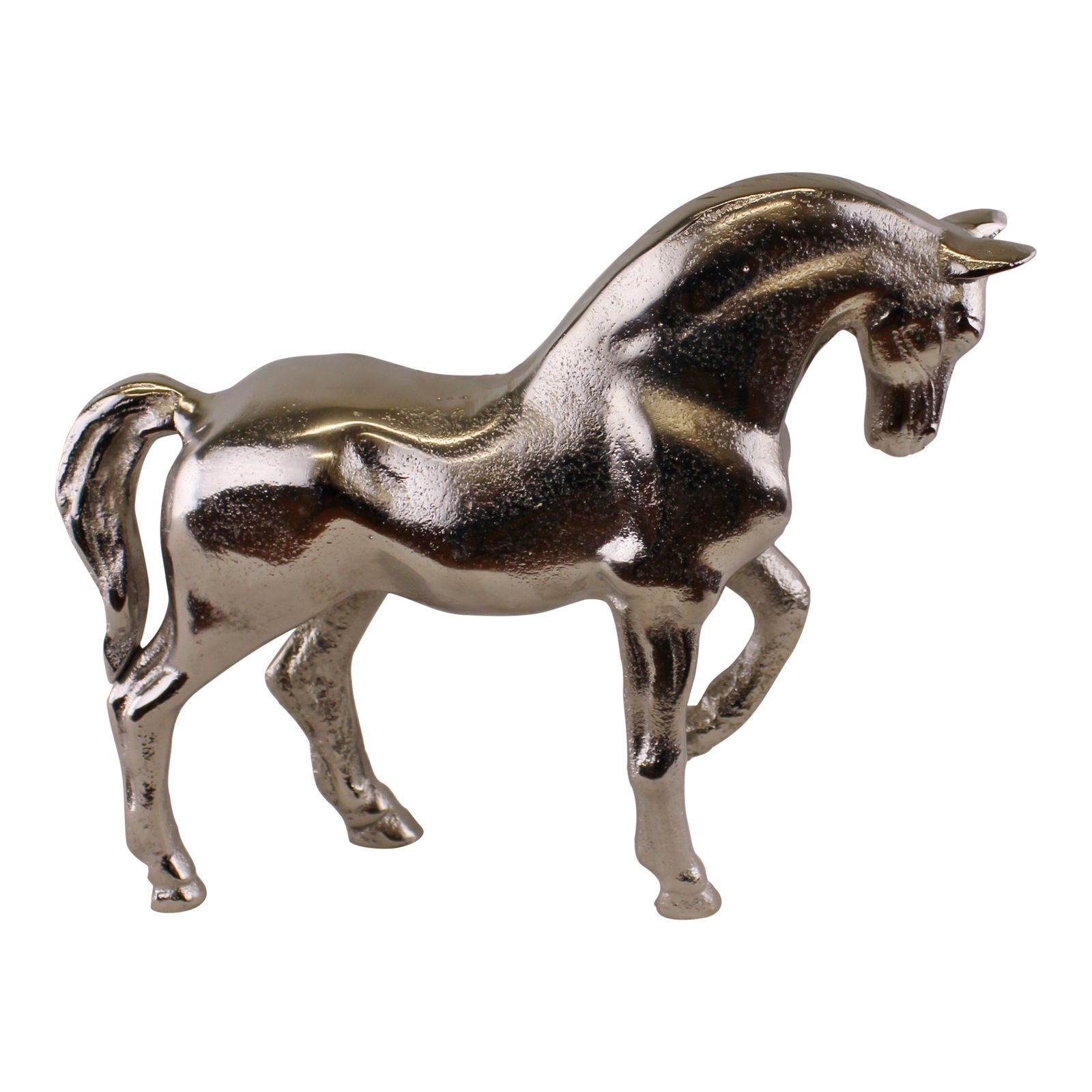 Silver Metal Horse Ornament, 23cm Tall Silver Metal Horse Ornament, 23cm Tall