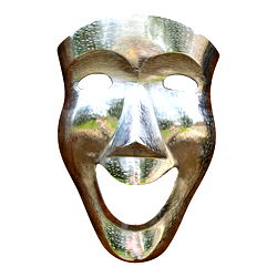 Silver Metal Wall Decor, Large Face Silver Metal Wall Decor, Large Face