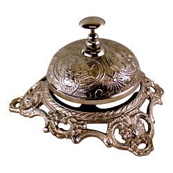Silver Metal Embossed Desk Bell Silver Metal Embossed Desk Bell