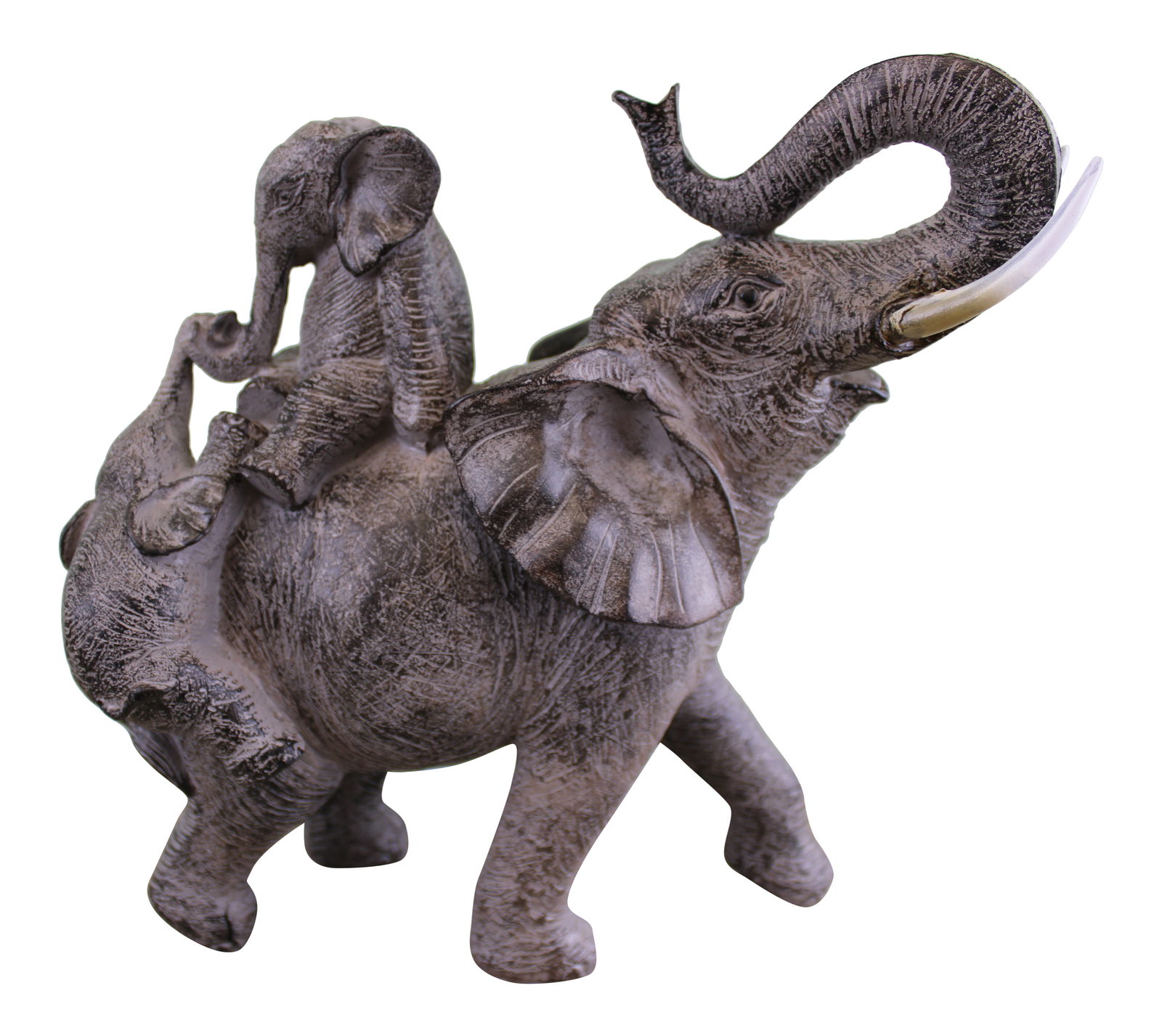 Climbing Elephants Ornament with Natural Effect Climbing Elephants Ornament with Natural Effect