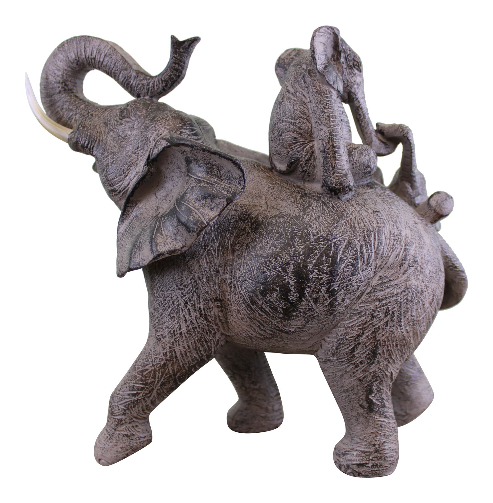Climbing Elephants Ornament with Natural Effect Climbing Elephants Ornament with Natural Effect