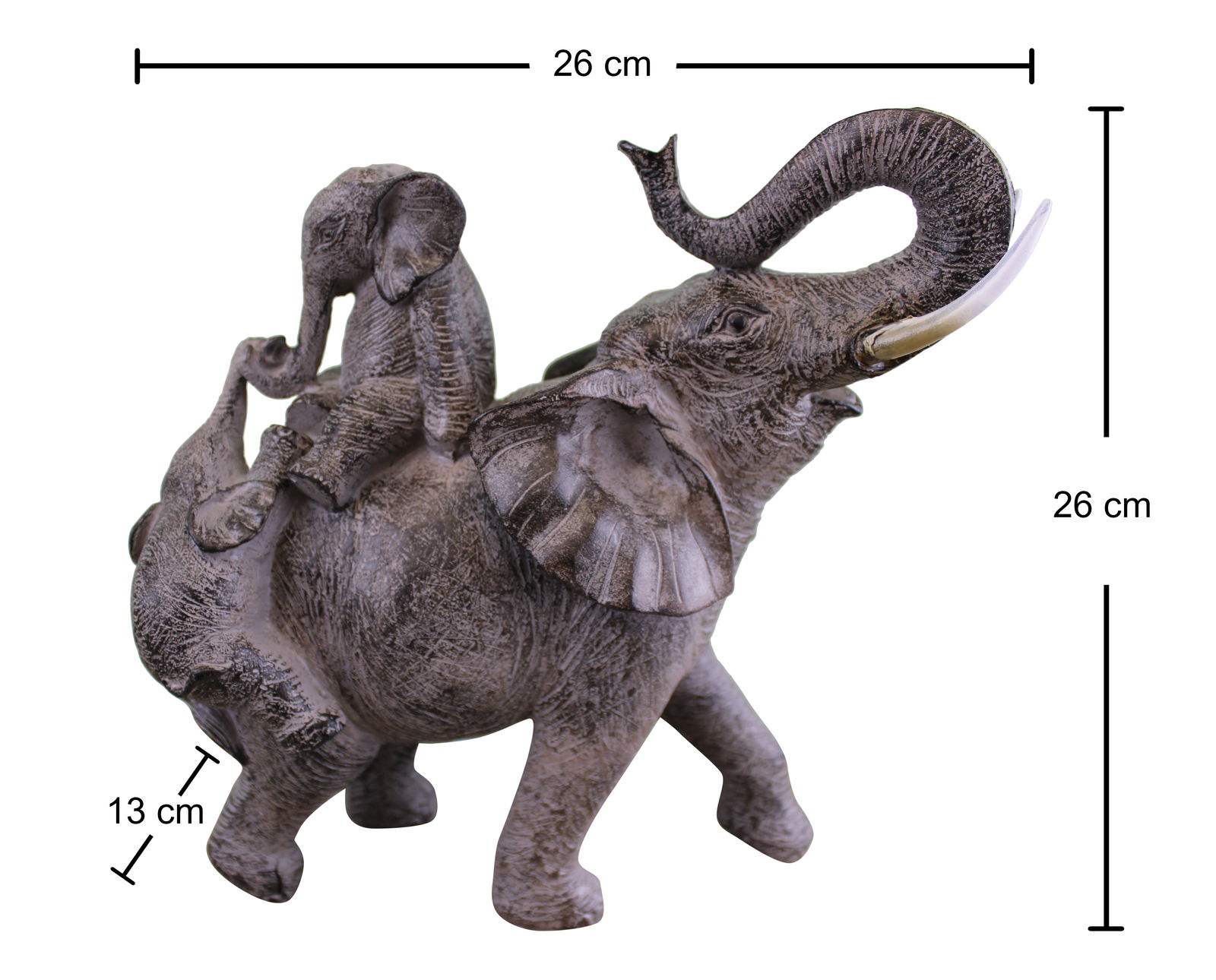 Climbing Elephants Ornament with Natural Effect Climbing Elephants Ornament with Natural Effect