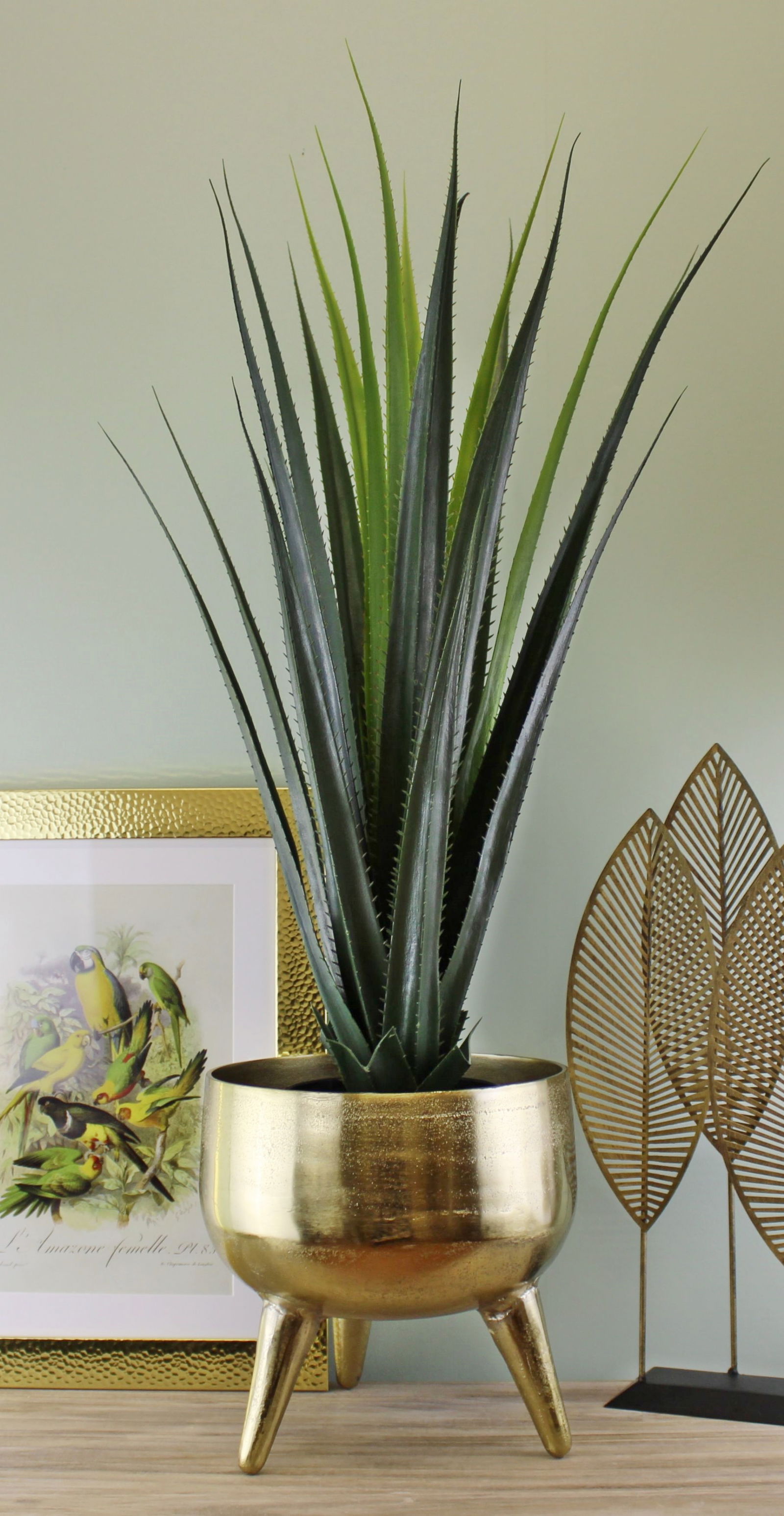 Gold Metal Planter/Bowl With Feet, 27cm Gold Metal Planter/Bowl With Feet, 27cm
