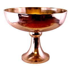 Silver Metal Bowl On Stand, 42x35cm Silver Metal Bowl On Stand, 42x35cm