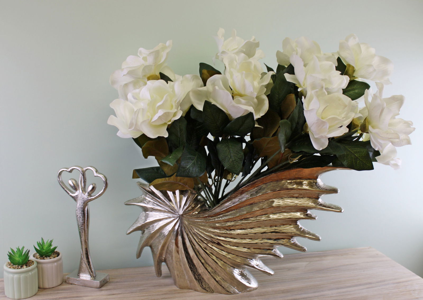 Large Silver Metal Star Burst Vase Large Silver Metal Star Burst Vase