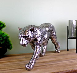 Silver Leopard Ornament Large Silver Leopard Ornament Large