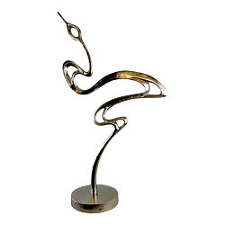 Silver Metal Heron Ornament, Standing Silver Metal Heron Ornament, Standing