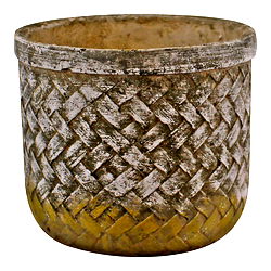 Weave Effect Cement Pot, Small, 16cm diameter Weave Effect Cement Pot, Small, 16cm diameter
