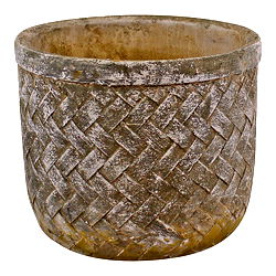 Weave Effect Cement Pot, Medium, 19cm diameter Weave Effect Cement Pot, Medium, 19cm diameter