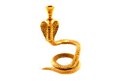 Large Gold Snake Candle Holder Large Gold Snake Candle Holder