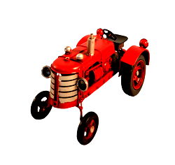 Red Metal Tractor Ornament 17cm Red Metal Tractor Ornament 17cm