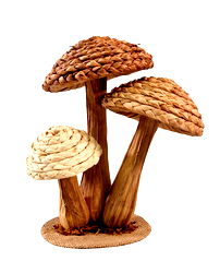 Rattan Trio Mushroom Ornament 21cm Rattan Trio Mushroom Ornament 21cm