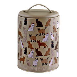 Cat Print Storage Tin, 16.5cm Cat Print Storage Tin, 16.5cm