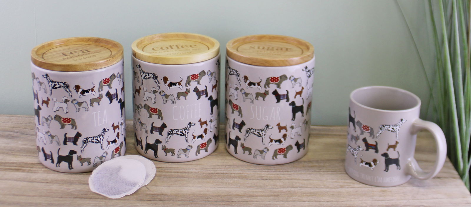 Ceramic Dog Design Tea,Coffee & Sugar Canisters Ceramic Dog Design Tea,Coffee & Sugar Canisters