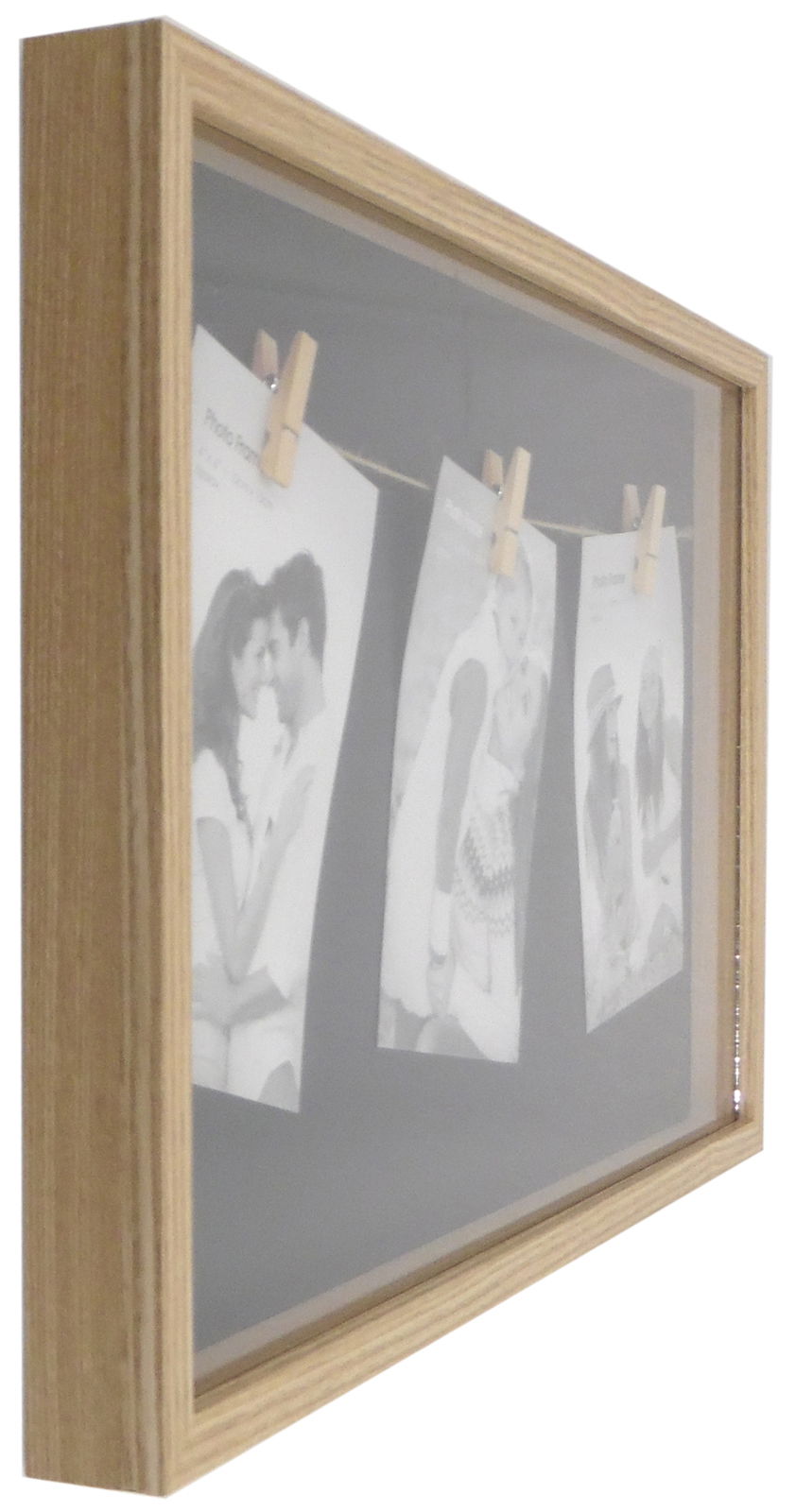 Black Natural Wood Triple Peg Frame Black Natural Wood Triple Peg Frame
