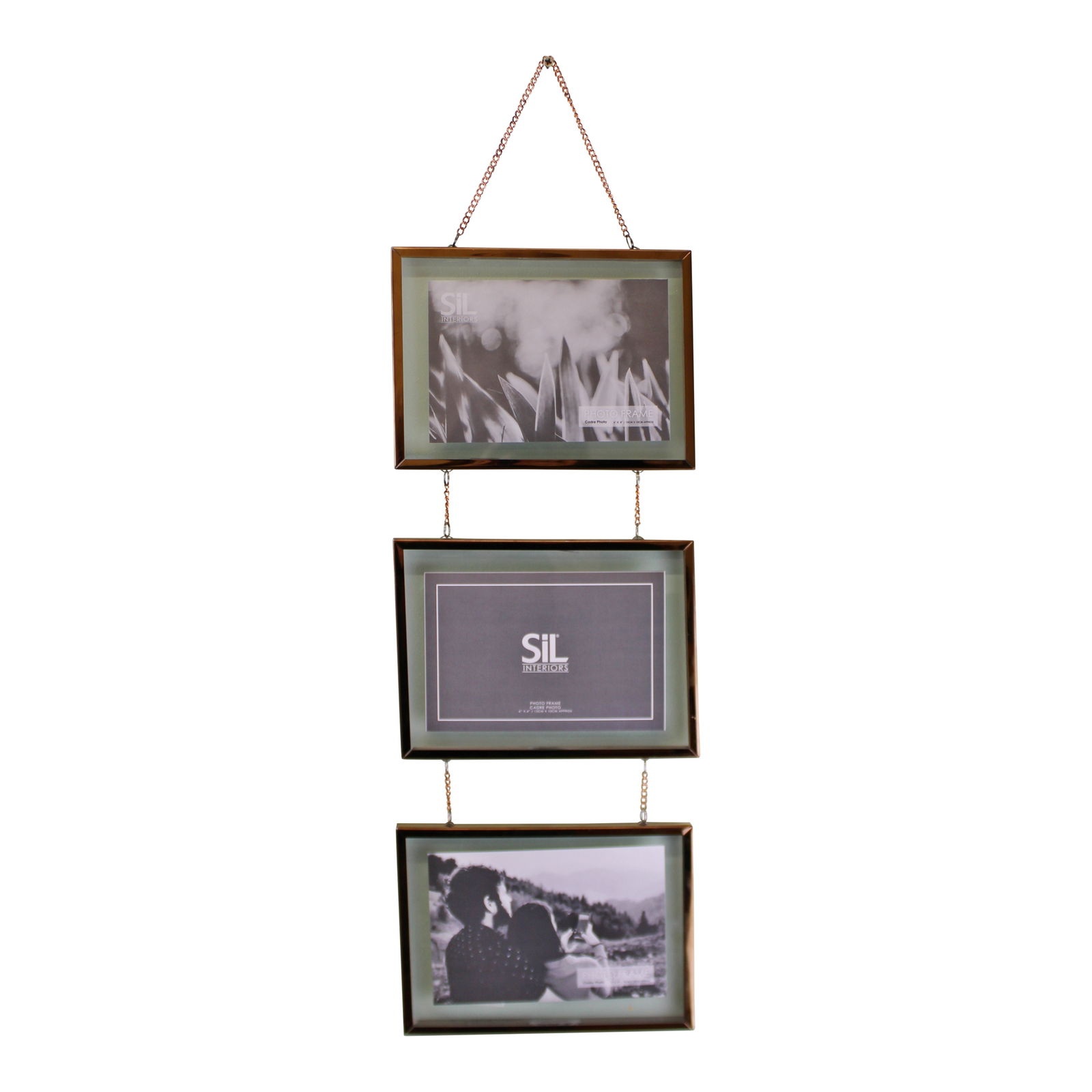 Rose Gold Metal Triple Hanging Photos Frames Rose Gold Metal Triple Hanging Photos Frames