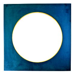 Square Velvet Mirror In Teal Blue, 60cm Square Velvet Mirror In Teal Blue, 60cm