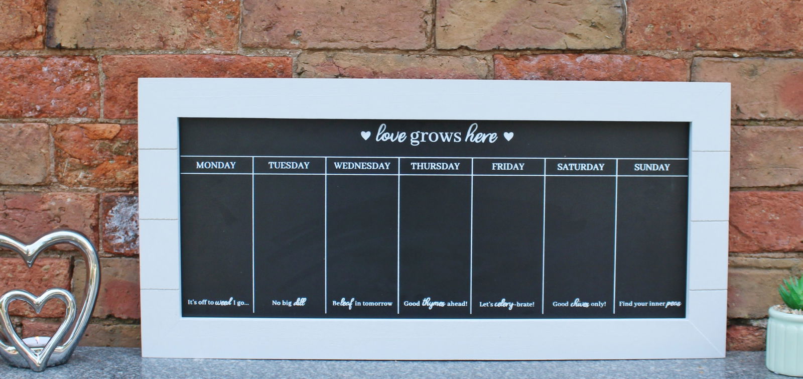 67x32 Chalkboard Week Planner, Grey 67x32 Chalkboard Week Planner, Grey