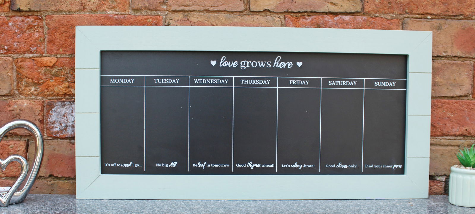 67x32 Chalkboard Week Planner, Green 67x32 Chalkboard Week Planner, Green