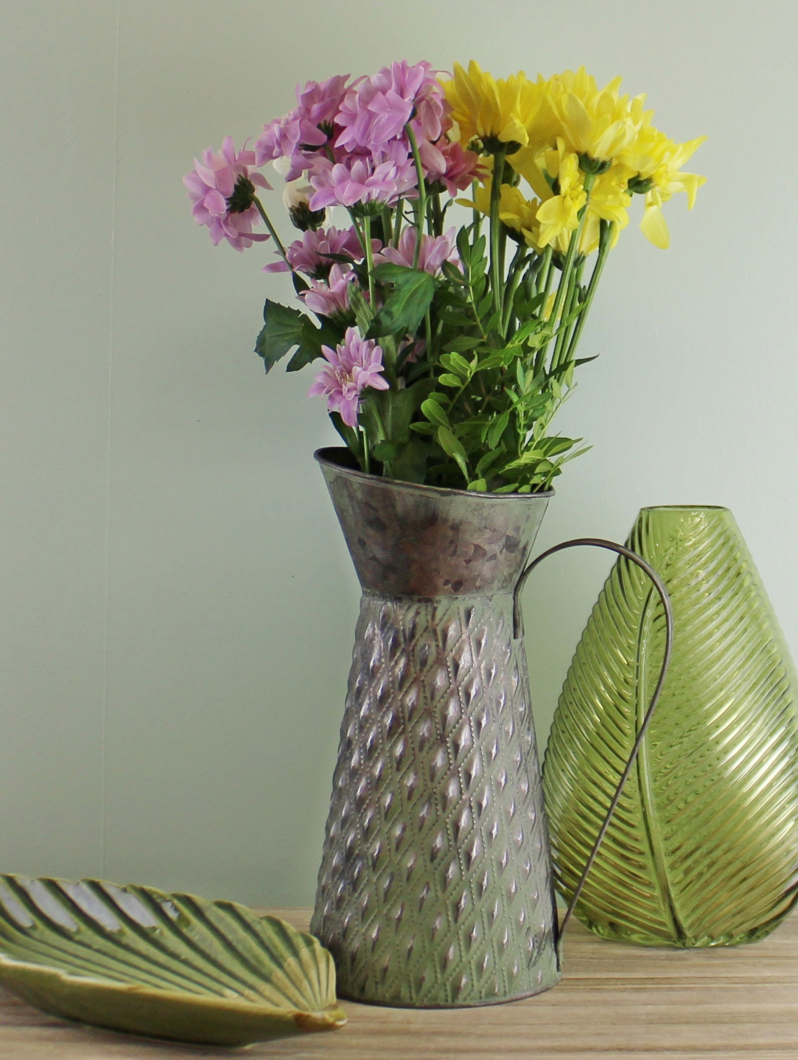 Zinc Jug Planter In Green Zinc Jug Planter In Green
