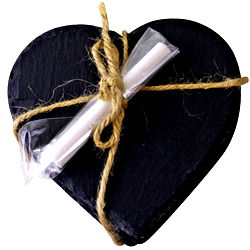 Set of 4 Slate Heart Coasters With Chalk Set of 4 Slate Heart Coasters With Chalk