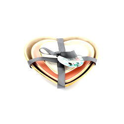 Three Heart Shaped Trinkets With Gold Edge Three Heart Shaped Trinkets With Gold Edge