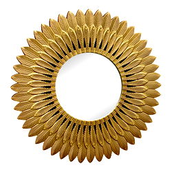 Large Gold Feather Design Mirror Large Gold Feather Design Mirror
