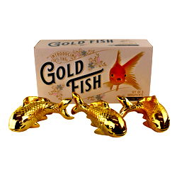 Ceramic Wall Hanging Trio of Goldfish in Gold Finish Ceramic Wall Hanging Trio of Goldfish in Gold Finish