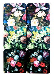 Pack Of Six Dutch Floral Coasters In Gift Box Pack Of Six Dutch Floral Coasters In Gift Box
