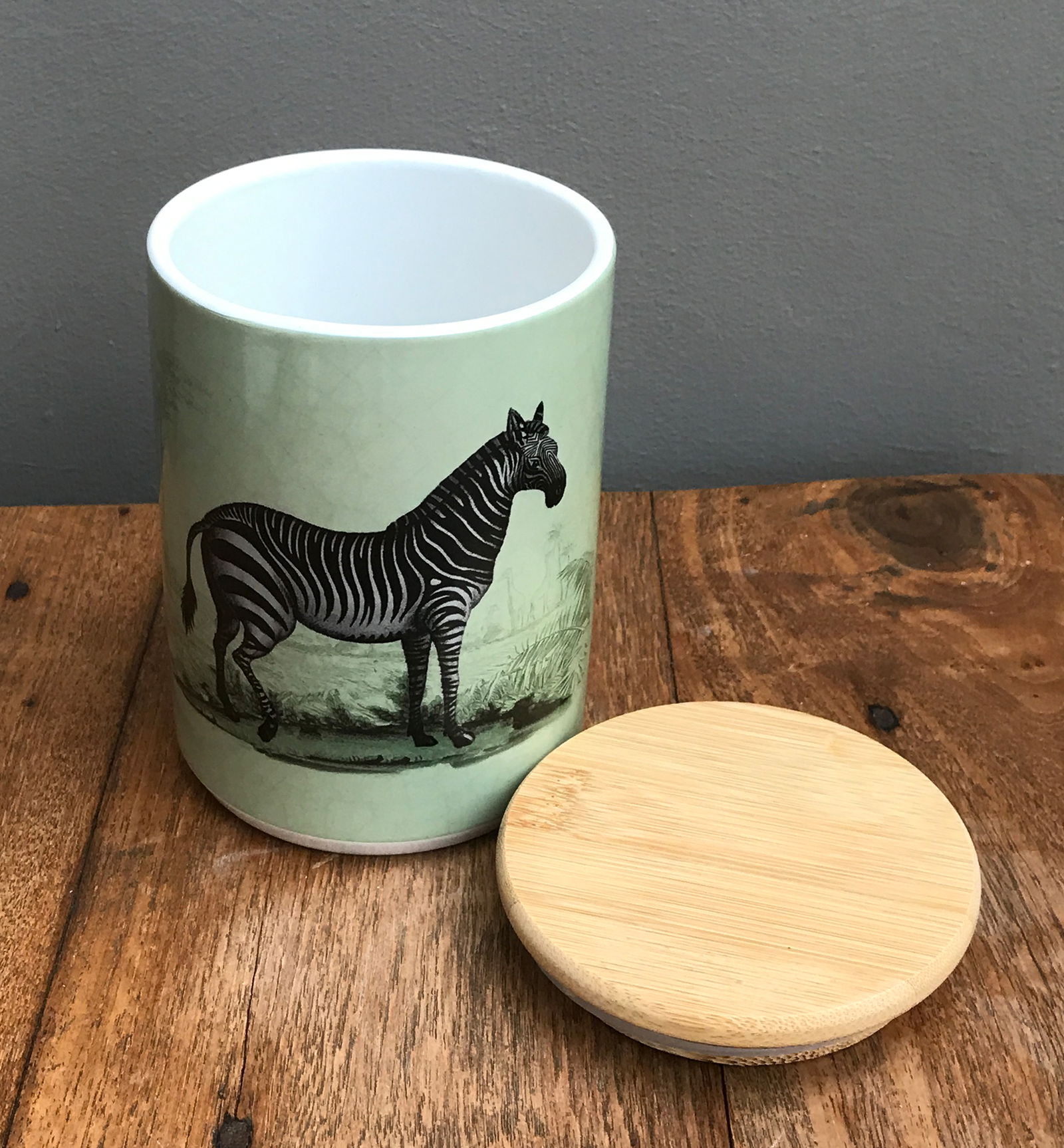 Ceramic Canister With Zebra Ceramic Canister With Zebra