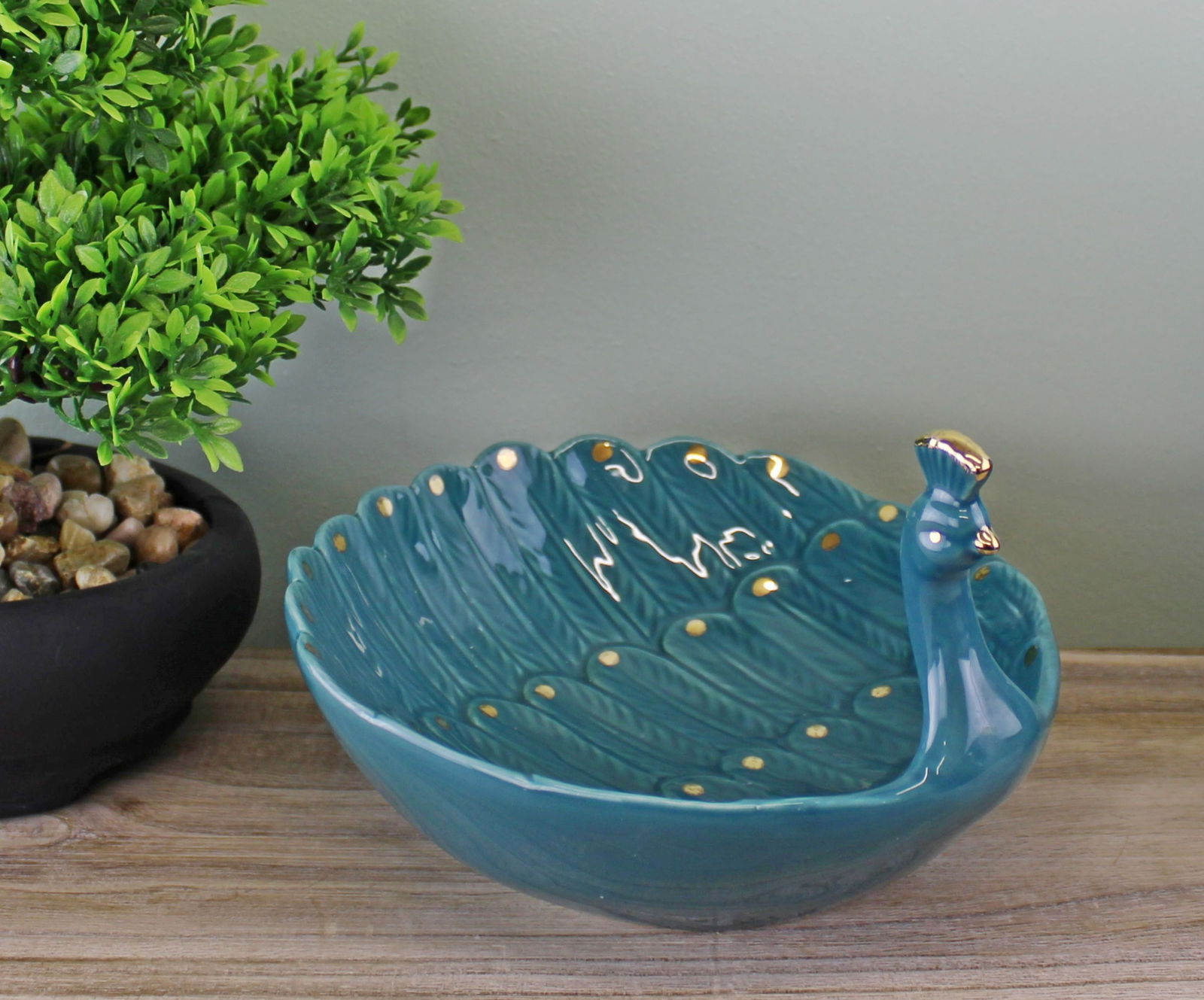 Ceramic Peacock Trinket Dish Ceramic Peacock Trinket Dish