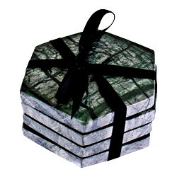 Set Of 4 Hexagonal Marble Coasters Set Of 4 Hexagonal Marble Coasters