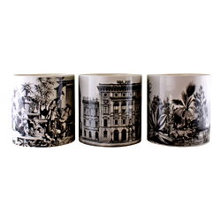 Set of 3 Monochrome Ceramic Large Planters Set of 3 Monochrome Ceramic Large Planters