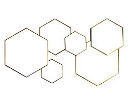 Gold Framed Multi Mirror - Hexagonal Gold Framed Multi Mirror - Hexagonal