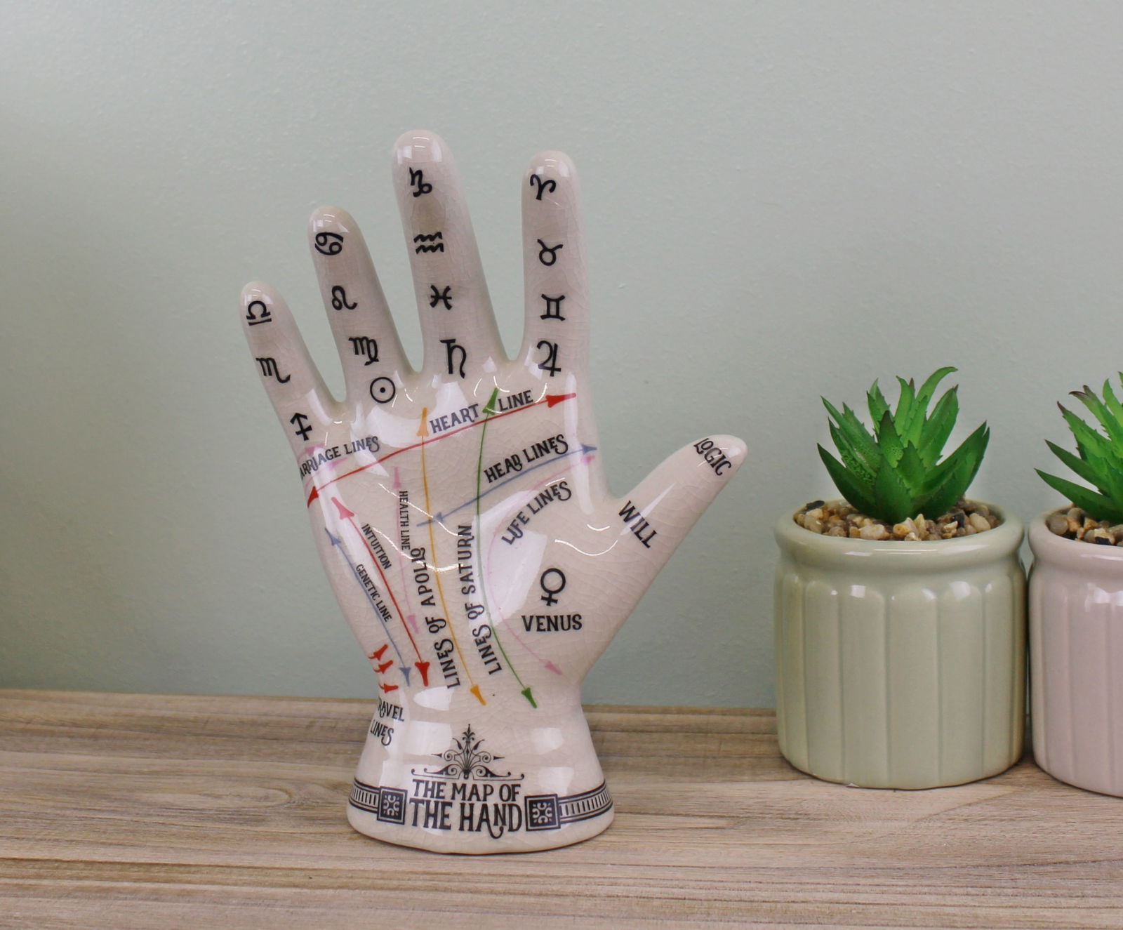 Ceramic Crackle Phrenology Hand Ceramic Crackle Phrenology Hand