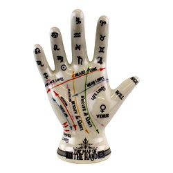 Ceramic Crackle Phrenology Hand Ceramic Crackle Phrenology Hand