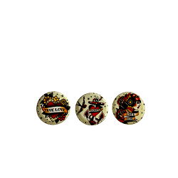 Set of Three Metal Retro Tattoo Design Coasters Set of Three Metal Retro Tattoo Design Coasters